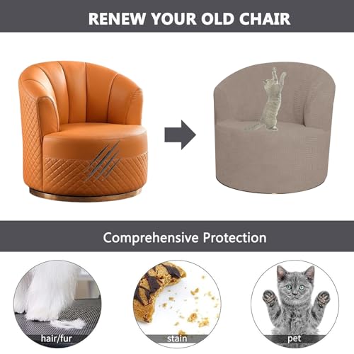 Funda de silla barril elástica gris claro OBASDFD protectora de muebles 8