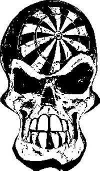 Dart Board Skull Sticker, Decal Sticker Vinyl Car Home Truck Window Laptop
