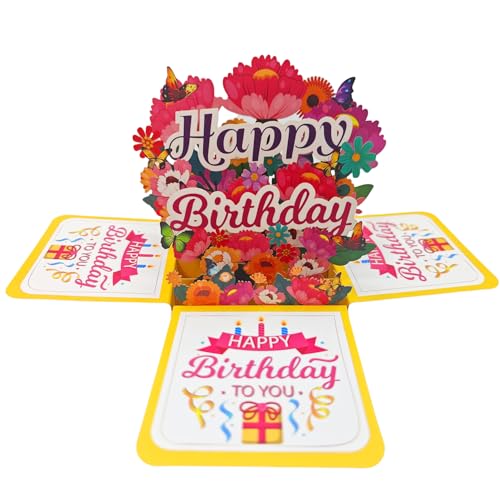 Akeydeco 3D Pop Up Birthday Cards,Birthday Pop Up Greeting Cards