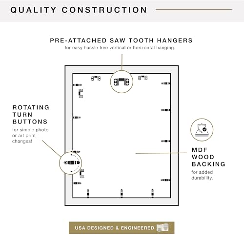 Image of MCS Everline Collection 24x32 Matted Poster Frame with 20x28 Picture Display, Black Vertical & Horizontal Wall Hanging Large Frame for Photos, Posters & Art Prints (1-Pack)