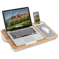 LAPGEAR MyDesk Lap Desk with Device Holder and Phone Holder - Cool Grey - Suitable for Laptops up to 15.6 - Style No. 44435