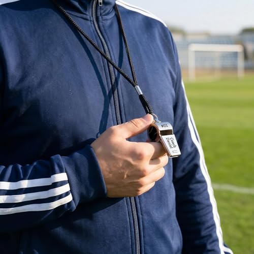 Silbato deportivo personalizado de acero inoxidable con cordón miniatura 4