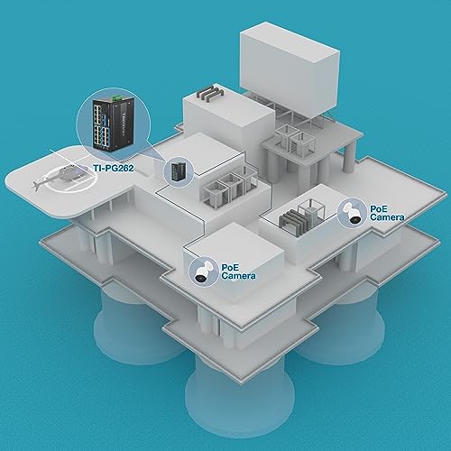 Image of TRENDnet 26-Port Hardened Industrial Unmanaged Gigabit DIN-Rail Switch, TI-PG262, 16 x Gigabit PoE+ Ports, 8 x Gigabit RJ-45 Ports, 2 x SFP Ports, IP30, Lifetime Protection, Black