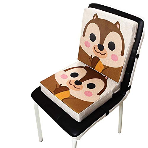 QUUY Niños Que comen la Silla Que Aumenta el Amortiguador, cojín Animal Liso Ajustable Desmontable portátil del Lino del Modelo