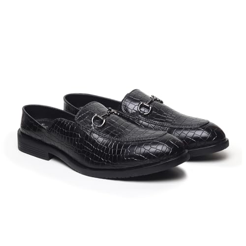 Image of YOHO Lofos Mules for Men | Open Back Cut Comfortable Loafers | Stylish, Flexible Slip-On Formal Shoes with Footpharma Footbed