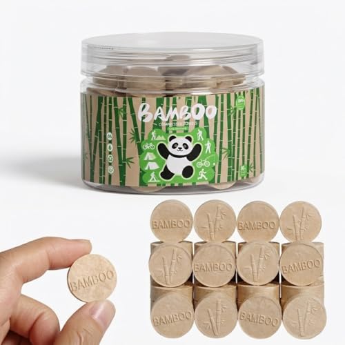 LEKOCH Compressed Towels Bamboo 50 Pcs - Unbleached Face Towels