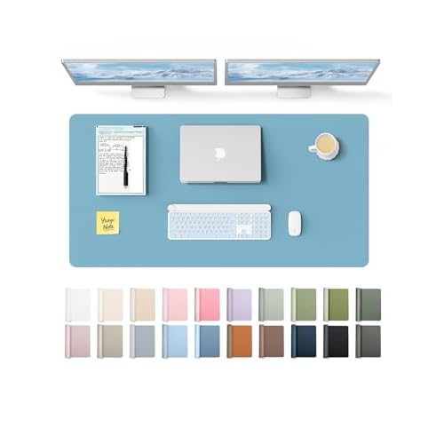 YSAGi Leather Desk Protector, Office Mat, Large Mouse Mat, Non-Slip PU Leather Blotter, Laptop Desk Mat, Waterproof Writing Pad for Office and Home (S