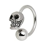 Horseshoe with Skull 316L Surgical Steel WildKlass Piercing