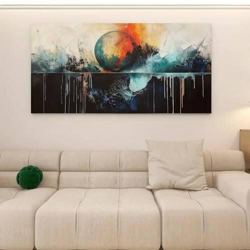 Art sur toile moderne abstrait impression haute définition grand format 55x110 - 2
