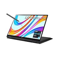 LG Gram 14T90P - 14" WUXGA (1920x1200) 2-in-1 Lightweight Touch Display Laptop, Intel evo with 11th gen Core i7 1165G7 CPU , 16GB RAM, 1TB SSD, 24.5 Hours Battery, Thunderbolt 4, Black - 2021