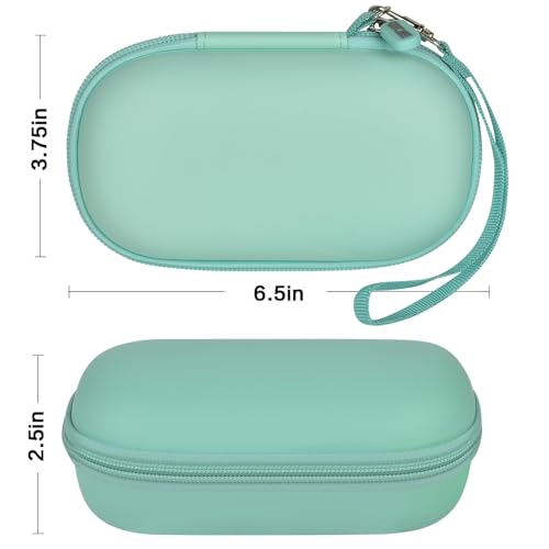 Image of Portable 2 in 1 Contact Lens Case and Glasses Case, Traveling Contact Cases Bag Box Holder with Soak Storage Kit Included Built-in Mirror, Tweezer, Contact Lens Solution Bottle and Hand Strap-Green