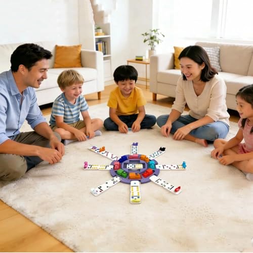 Juego de Mexican Train Dominoes para 2-8 jugadores, 10 marcadores miniatura 4