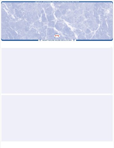 2000 Blank Laser Check Stock - Blue Marble - Top. Order Checks !