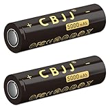 CBJJ 2Pack 21700 Rechargeable Batteries Flat Top, High Efficiency Long Lasting Power for Flashlights, Small Fans, Alarm Clocks, Mobile Power & More, Black