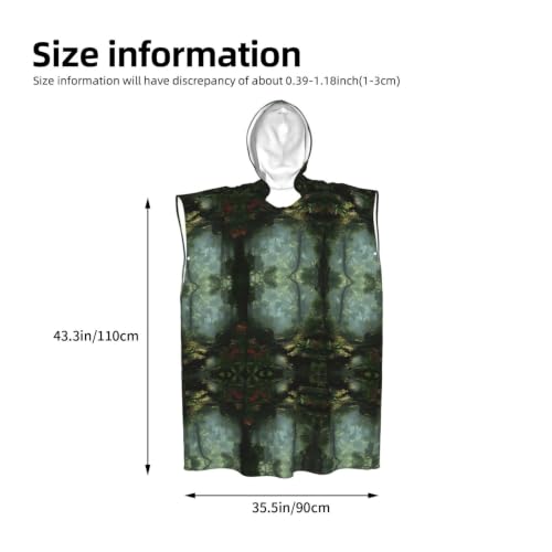 Poncho à capuche en microfibre imprimé tropical - 4