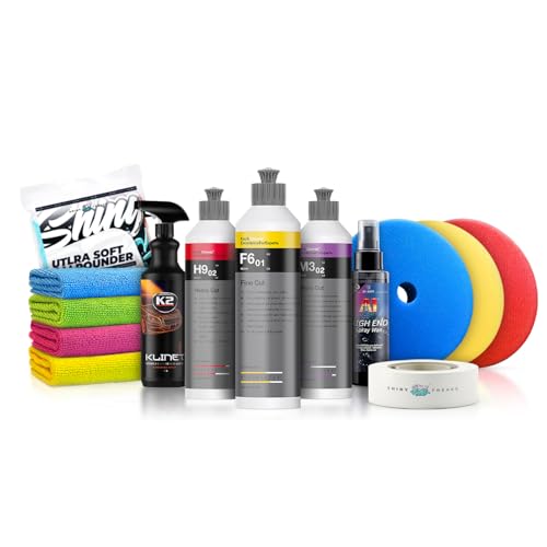 Politurset: Koch Chemie Politur Set + Royal Pads Premium Polierpads + Dr. Wack Lackversiegelung + Zubehör - Auto Politur | 13-teilig