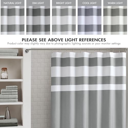 Madison Park Spa Waffle Shower Curtain Pieced Fabric with 3M Scotchgard Moisture Management Modern Home Bathroom Decorations, Tall 72"x84", Grey