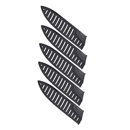 SOLUSTRE 5Pcs Heavy Duty Black Plastic Knife Protector Cover for Kitchen Knives Edge Guard Sleeve for Storage and Easy Access for Home Cooking