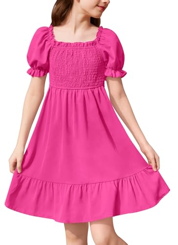 Robe d'été pour fille à manches bouffantes pour fêtes en plein air