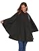 SoTeer Womens Black Poncho Outdoor Packable Water Proof Rain Jacket Hooded Raincoat Black XXL