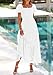 PRETTYGARDEN Summer Dresses for Women 2026 Eyelet Square Neck Puff Sleeve Smocked Wedding Guest Maxi Dress with Pockets (White,Small)