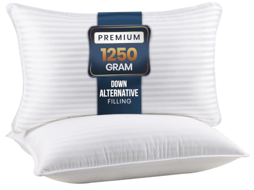 Utopia Bedding Pillows 2 Pack (King) Polycotton Cover Hotel Quality Luxury Bed Pillow for Back Stomach or Side Sleepers