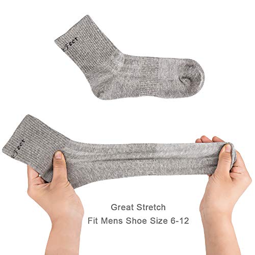 Toes&Feet Men's Anti-Odor Quick-Dry Seamless Breathable Quarter Crew Athletic and Dress Socks3