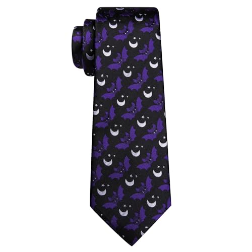 Image of Barry.Wang Man Tie Sets Skull Ties Animal Extra Long Necktie Silk Woven Handkerchief Cufflinks Festival Party Gift
