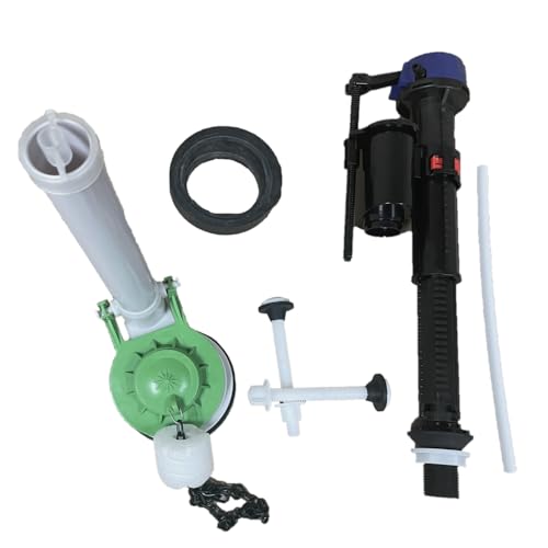 Kit de válvulas para inodoro Crane Galaxy / Cranada, incluye válvula de descarga de 2 pulgadas y válvula de llenado con conexión inferior de 7/8 pulgadas, fabricado en ABS miniatura 2