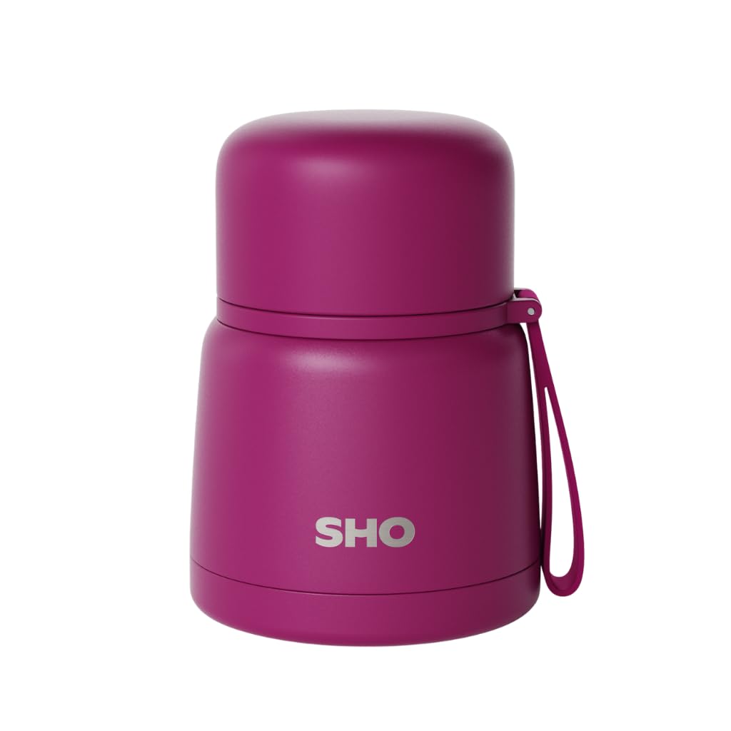 SHO Food Flask Insulated Stainless Steel (Very Berry, 400ml)