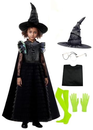 Disfraz completo de bruja niña 5-6 años con accesorios