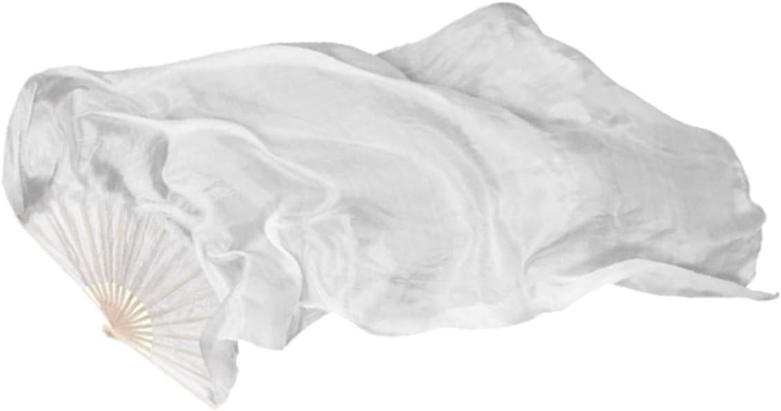 STOBAZA 5pcs Long Silk Fan for Dance Performance Soft Folding Hand Fan for Belly Dancing Festivals Weddings and Parties Comfortable Use