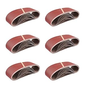 Fd-Workstuff Schuurbanden 10 stuks Premium 75 x 533 MIX elk 2 x korrel 40, 60, 80, 120, 180 gemengd I schuurband I bandschuurmachine 75 x 533 mm