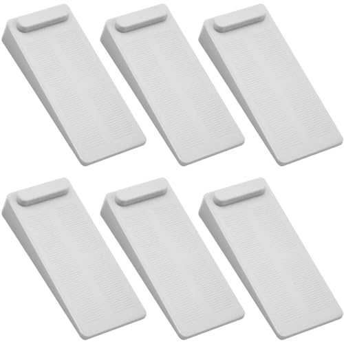 Rubber Door Stoppers,Heavy Duty No-Slip Adjustable Height and Stackable Door Stop Wedge Doorstop Work Well on All Surfaces Wedge 6 Pack
