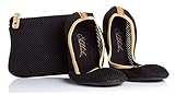 Sidekicks Foldable Ballet Flats with Carrying Case, Medium, Black