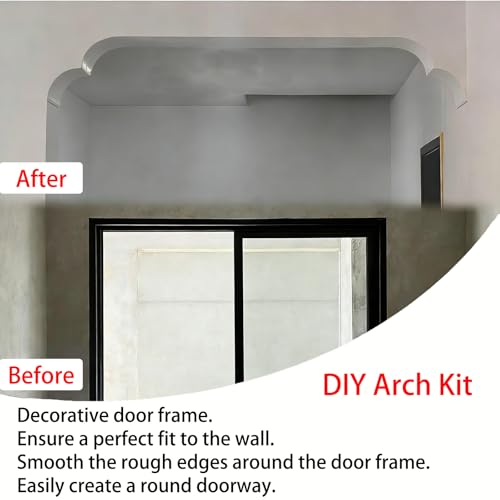 Arco de puerta con moldura de pasillo blanca y soportes decorativos para revestimiento de pared 4