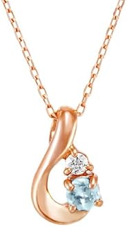 Canal ４℃ 3月誕生石 K10ピンクゴールドネックレス 馬蹄 アクアマリン 4℃（ヨンドシー） ネックレス 「3月誕生石」K10ピンクゴールド 馬蹄