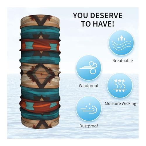 Southwestern Wood Pattern Neck Gaiter Face Mask Scarf Bandana Head Wrap Uv Protection Balaclava For Sports4