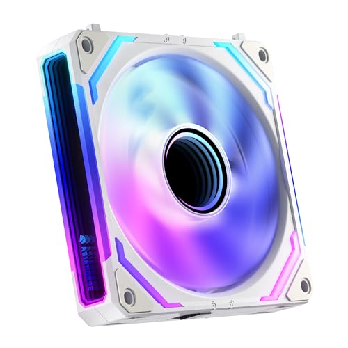 AsiaHorse COSMIQ ARGB Ventilador PC 120MM [1 Piezas] [FDB] Daisy Chain Ventilador RGB de 2000 RPM/68.5 CFM/2,05 MMH2O 5V 3 pines ARGB 12V 4pines PWM vida útil de 80000 horas