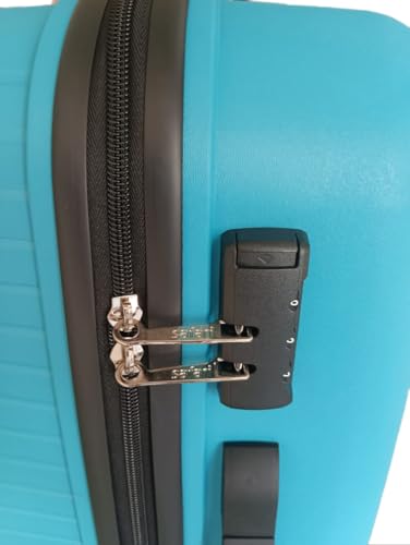 Image of Polypropylene Hard Shell 4 Spinner Wheels Safari Trolley Bag for Travel Small+Medium (Teal Green, Set of 2), 70 cm