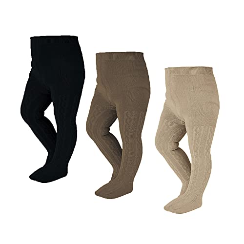 Image of EPEIUS Baby Girl Tights Thick Cable Knit Leggings Stockings Cotton Pantyhose for Newborn Infant Toddler 3/4/5/6 Pack