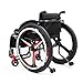 Lightweight Sports Wheelchair Double Brake Self-propelled Aluminum Wheelchair Quick Release Rear Wheels Anti-Tip Wheels for Teenagers Adults Seniors(F,Seat Width 45cm/17.7in)