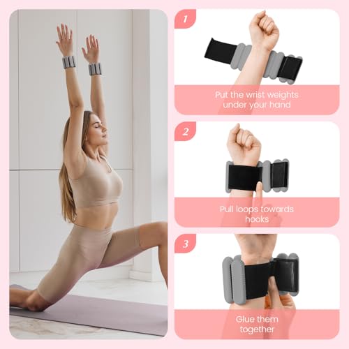Ankle Weights Set of 2, Adjustable Wrist & Ankle Weights for Women Men Kids, Strength Training Wearable Leg Arm Weight for Yoga, Dance, Ballet, Running, Swimming, Gym