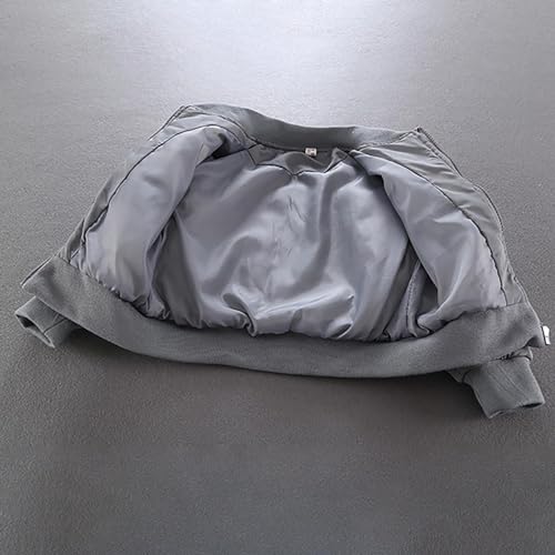 Boys' Stand Up Collar Irregular Stripe Solid Color Long Sleeve Zipper Cotton Warm Jacket Outwear with Pockets4