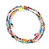 Collier de perles colorées : un beau cadeau pour votre femme, petite amie, mère, fille ou autres amies, bijou en bois