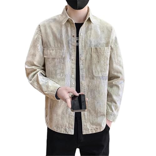 Veste en jean homme distressed pour un look urbain décontracté