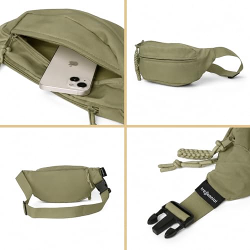 Image of Tressential Waist Bag for Men Women | Cross Body Fanny Pack Sling Bag for Hiking, Travel, Camping, Outdoor Sports, Cycling | Money Belt with Adjustable Strap (Olive Green)