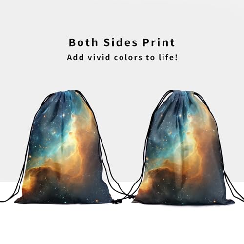 Image of Nerxy Galaxy Gymnastics Grip Bag - Stars Grip Bags for Gymnastics Mini Gym Bag Starry Sky Drawstring Storage Pouch Adjustable