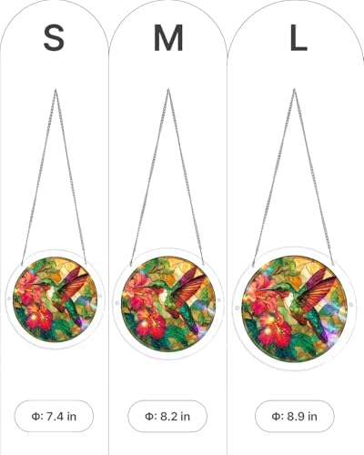 Kaayeewood Acrylic Puzzle for Adult, Colorful Flame Hummingbird Sun Catchers Window Hanging Panel 83 Pieces Puzzle SunCatchers for Home Decor Birthday Women Men Mom 7.36 in — view 7