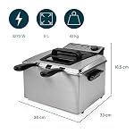 Princess Fritteuse – 3270 Watt, 5 Liter, Thermostat, 3 Frittierkörbe, Kaltzone, 6-7 Personen, 185000, Grau – Bild 3